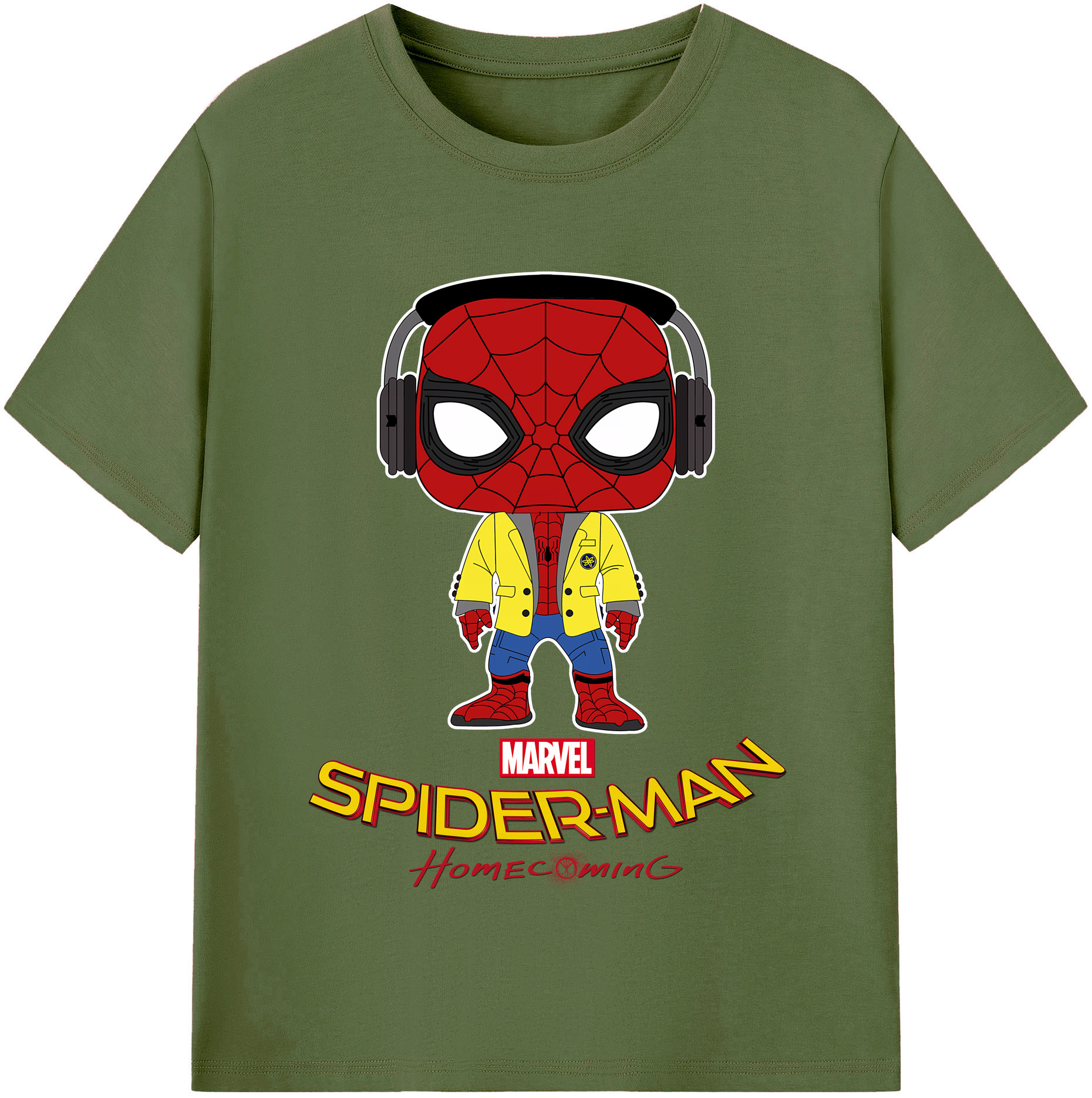 （画像用） Spider Man スパイダーマン 綿100％半袖Tシャツ（フロントプリント）
